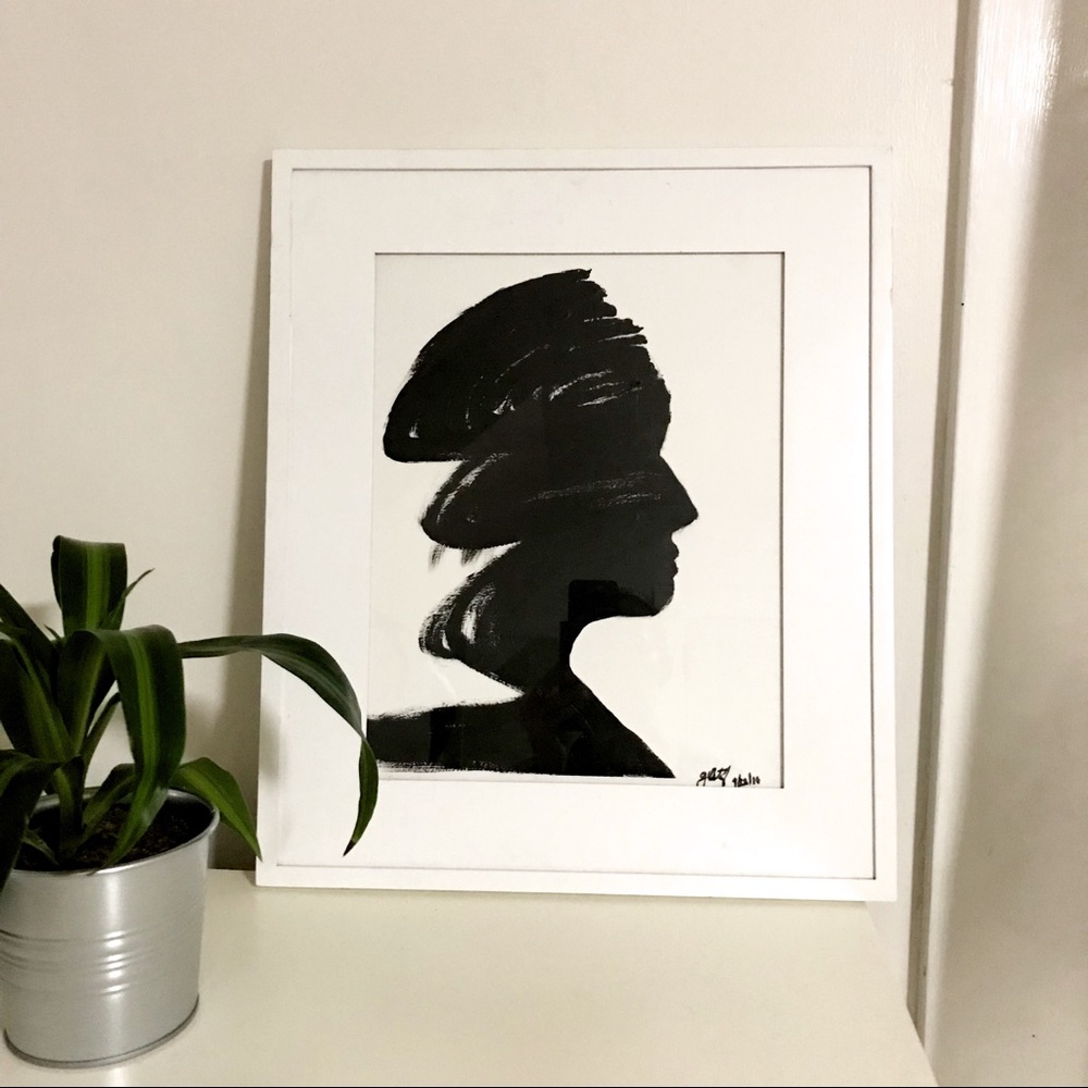 Original art Acrylic on Paper Portrait abstract